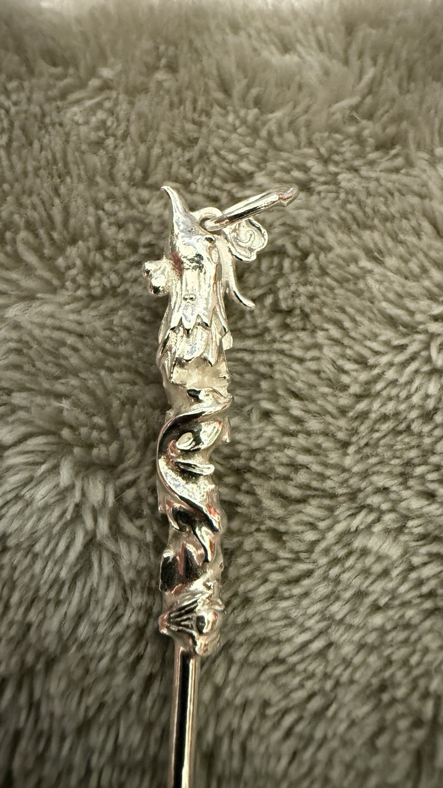 Pure .990 Sterling Silver Phoenix Spoon Pendant (Ear Pick)