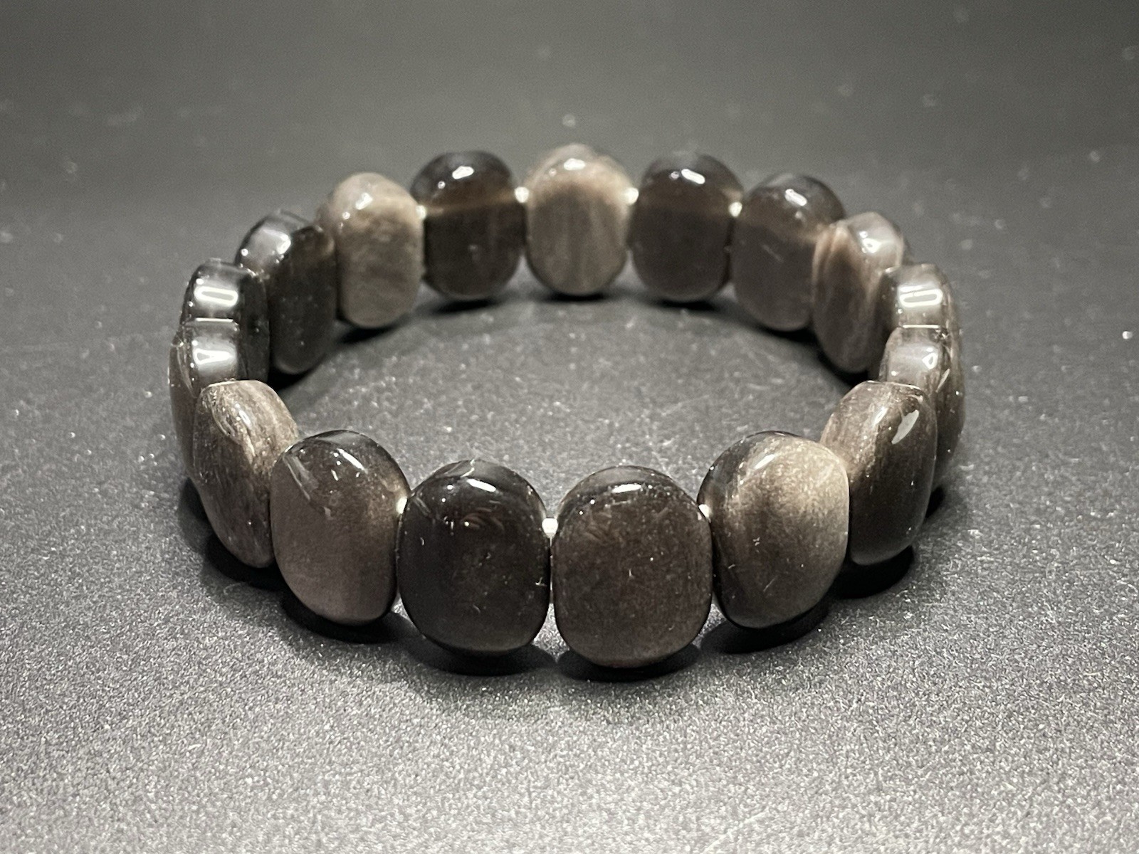 1pcs Natural Gold Obsidian Clear Gemstone Bangle Bracelet