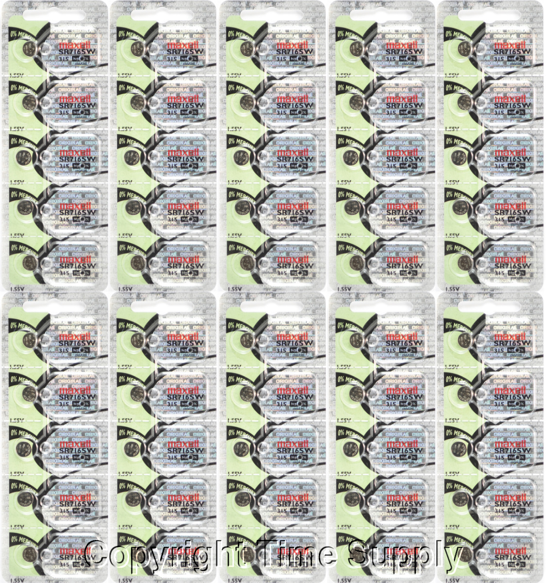 Maxell 315 SR716SW D315 V315 V530 GP315 SR67 Battery 0% MERCURY ( 50 PC )