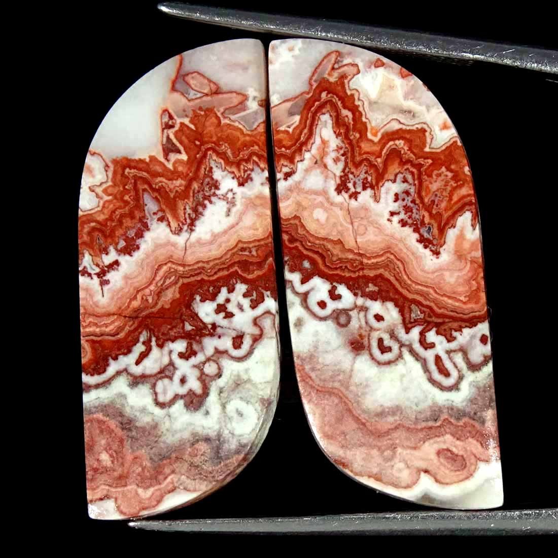 25.60Cts Natural Rosetta Jasper Fancy Pair Cabochon Loose Gemstone 12x28x4mm