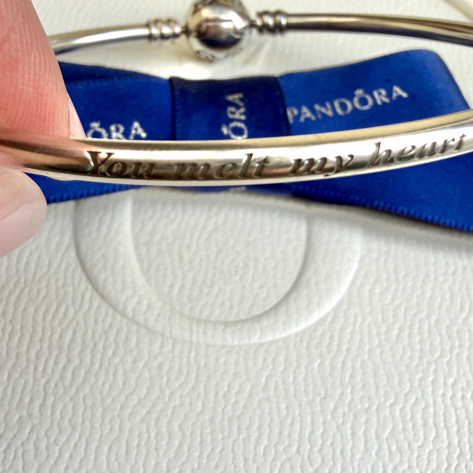 Authentic Pandora Silver “You Melt My Heart” Winter Bangle 19cm #598619C00
