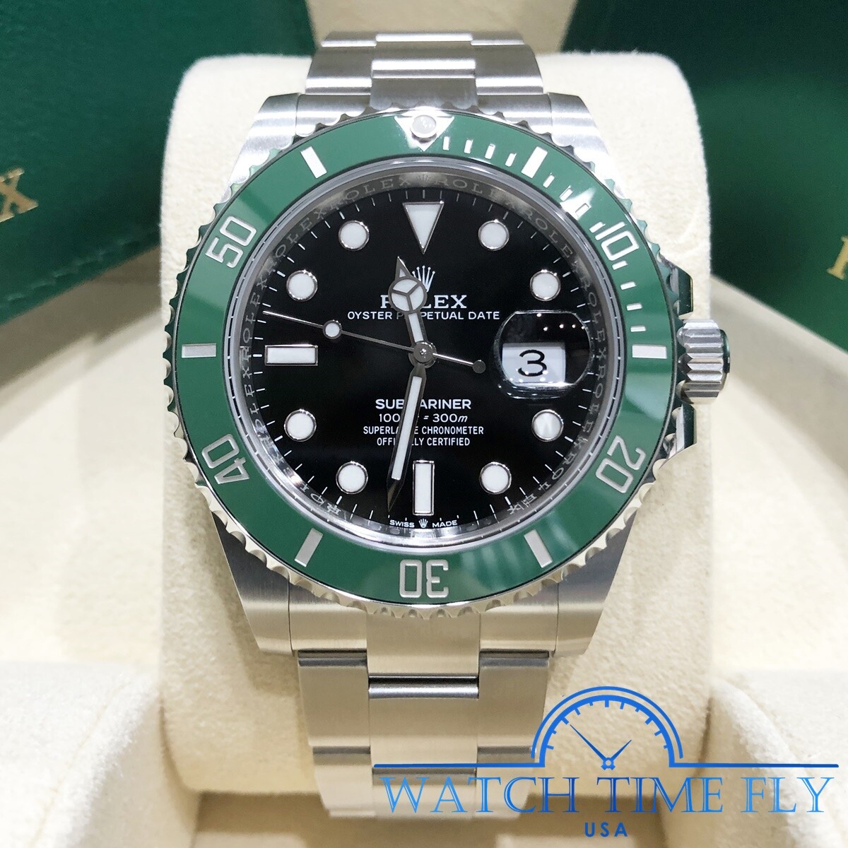Rolex 126610LV Kermit Green Bezel Black Dial Submariner Date Stainless Steel
