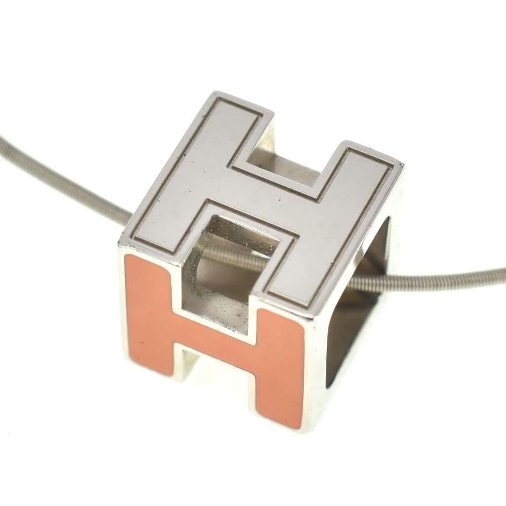 HERMES H cube Necklace Old type Ladies jewelry S#140396
