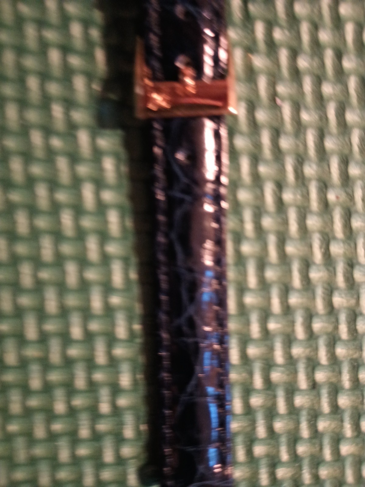 Dark Blue Sahara Genuine Crocodile Watch Strap Made In Italy Gold Buckle 12mm