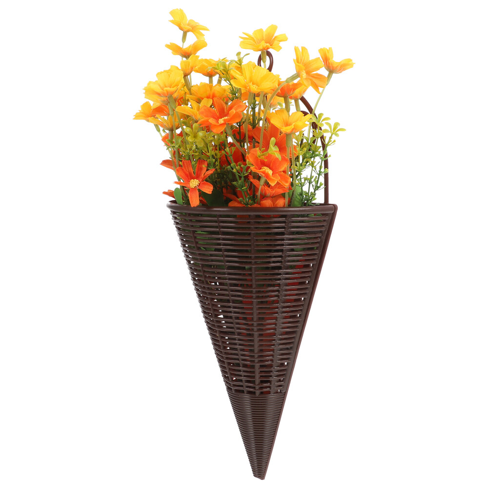 Exquisite Fake Flower Hanging Basket for Indoor Outdoor Use 32X20cm