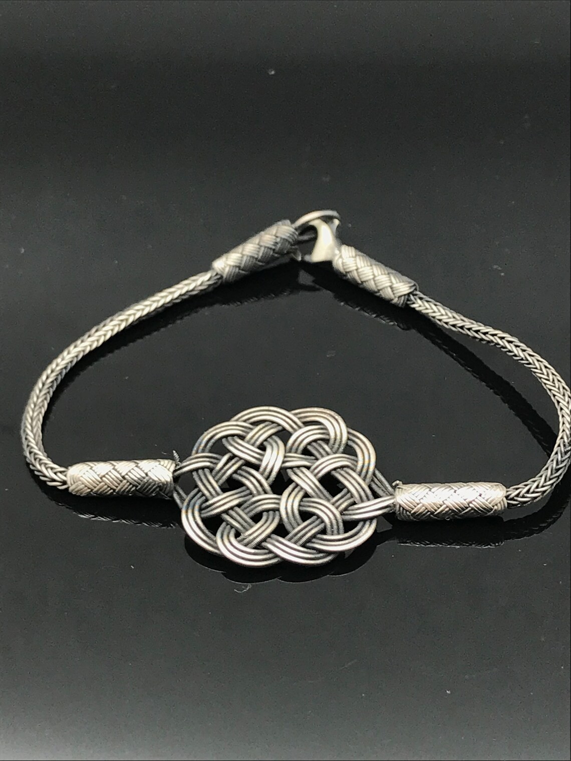 999 Silver Bracelet For WoMen, Hand Braided Bracelet, Oxidized Silver Bracelet