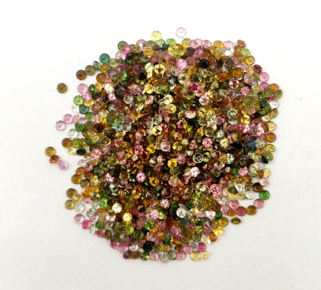 Natural Multi Tourmaline Round Cut Loose Gemstone Lot 100 Pcs 1-2 MM