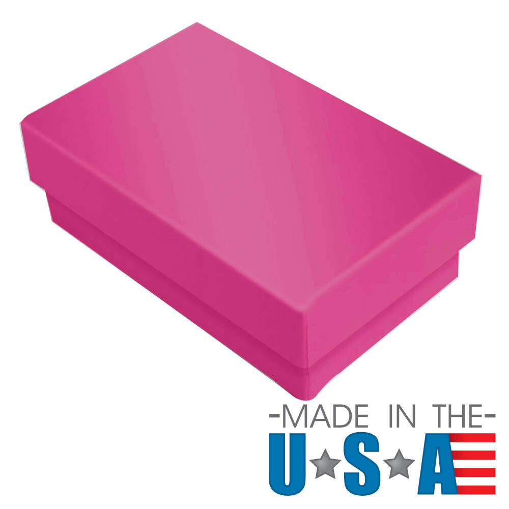 Hot Pink Cotton Filled Jewelry Packaging Gift Boxes Box Lots 100 ~ 200 ~ 500