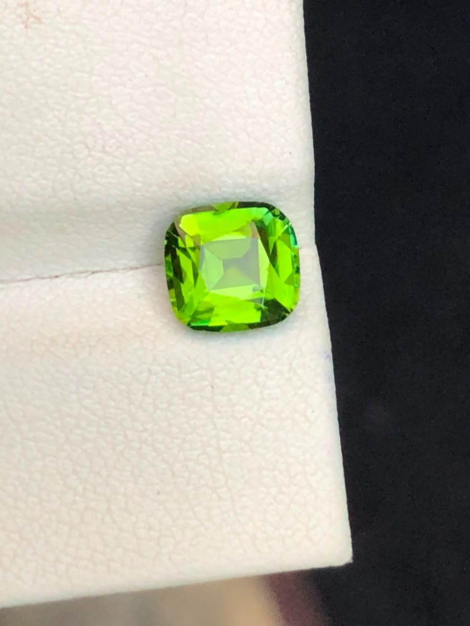 1.60ct Natural Loupe Clean Neon Lime Green Tourmaline Cushion Cut Loose Gemstone