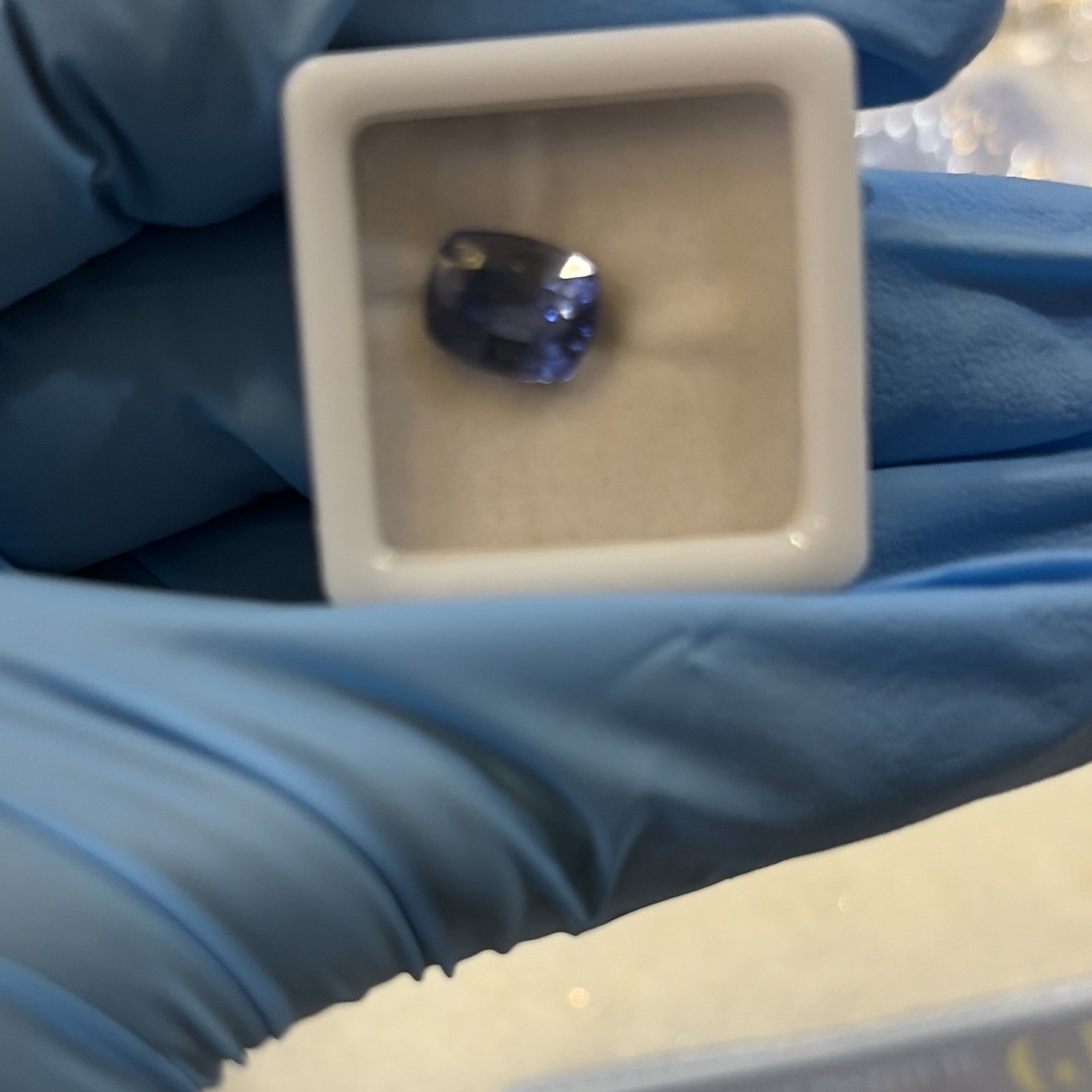 Natural Blue Sapphire Cushion Cut 7.10×5.05×3.55mm Heated Ceylon GIL