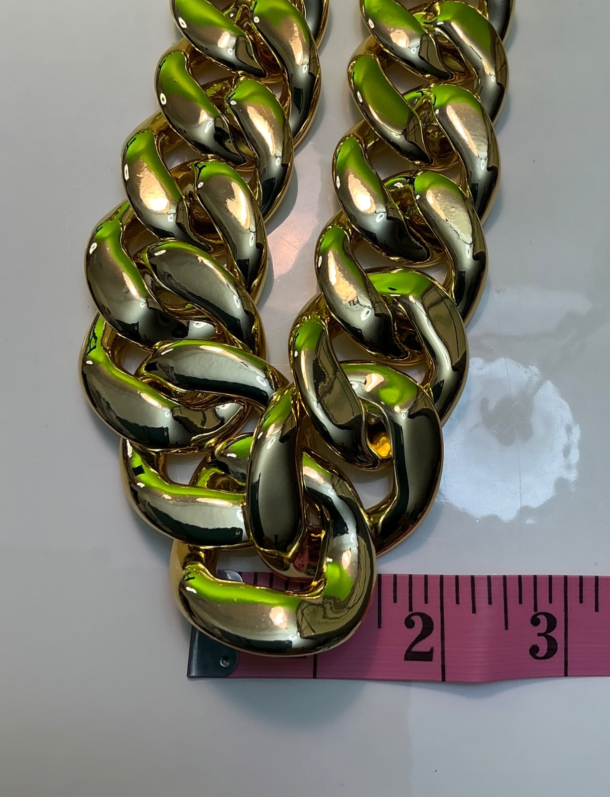 Hip-hop Gold Thick Chain Necklace Bracelet Men Punk Large Plastic New Unisex 36”