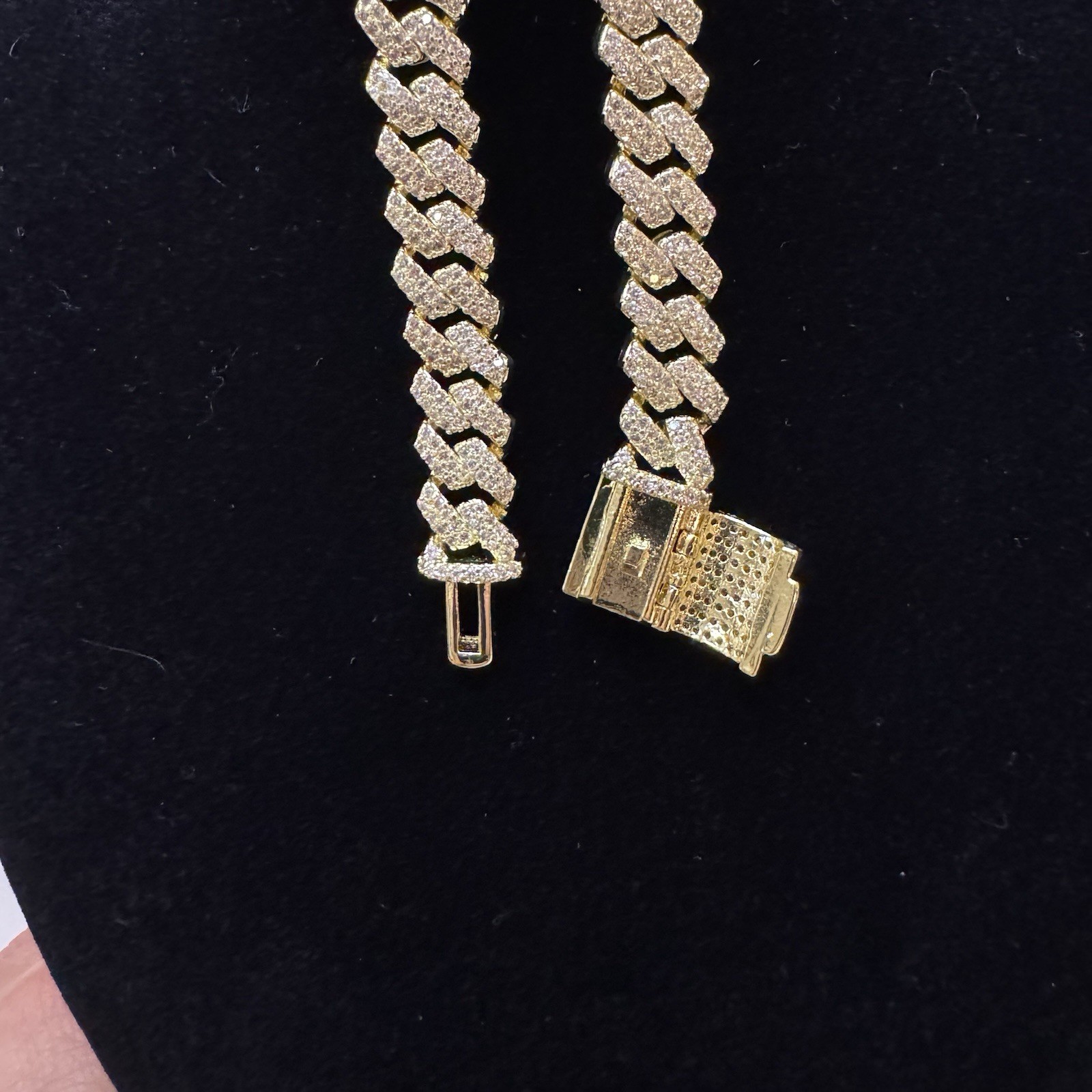 Iced out Moissanite Cuban Link Chain Necklace 20inch, 8.4mm, 14K Stamped