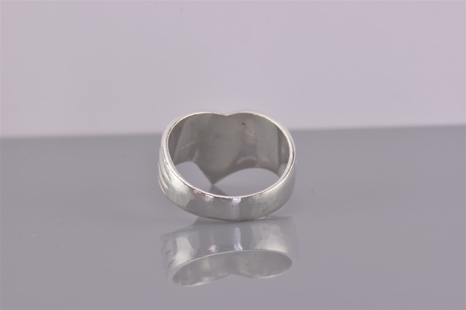 Sterling Silver 15mm Wrap Around Rippled Chevron Band Ring 925 Sz: 7