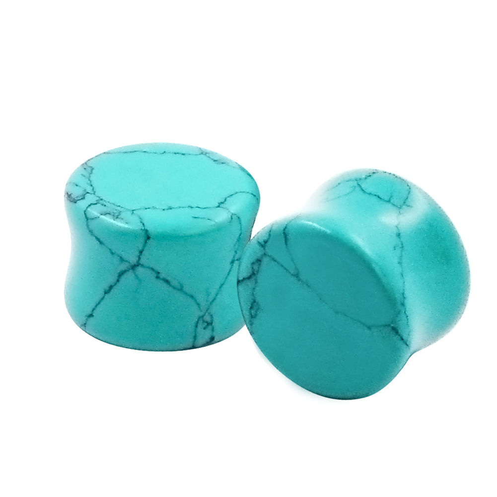 Ear Gauges Organic Stone Ear Plugs Flesh Tunnels 2G,0G,00G,12,14,16MM – 1Pair US