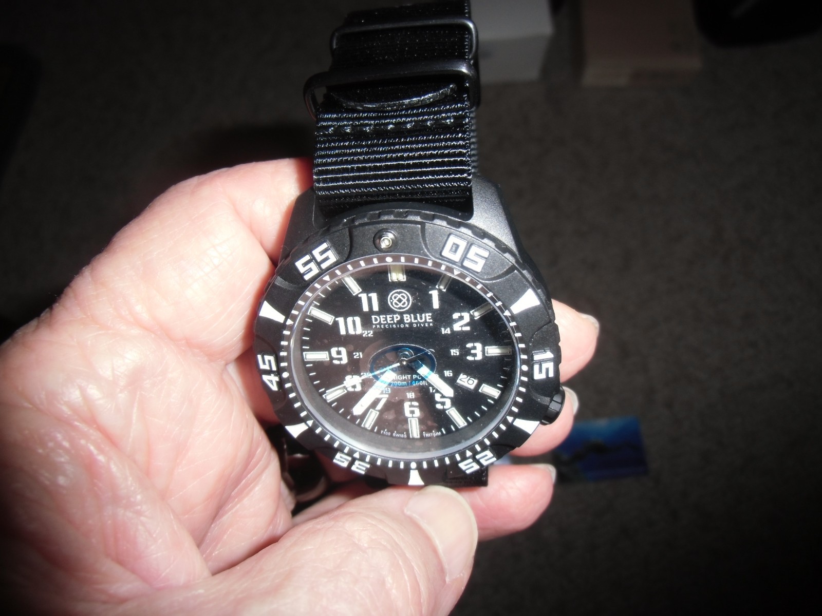 DEEP BLUE DAYNIGHT PC TRITIUM WATCH (NEW IN BOX) WHITE HANDS MODEL (NEW MODEL)