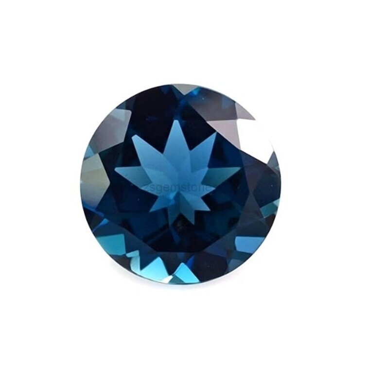 Natural London Blue Topaz 3mm 4mm 5mm 6mm Round Shape Faceted Gemstone