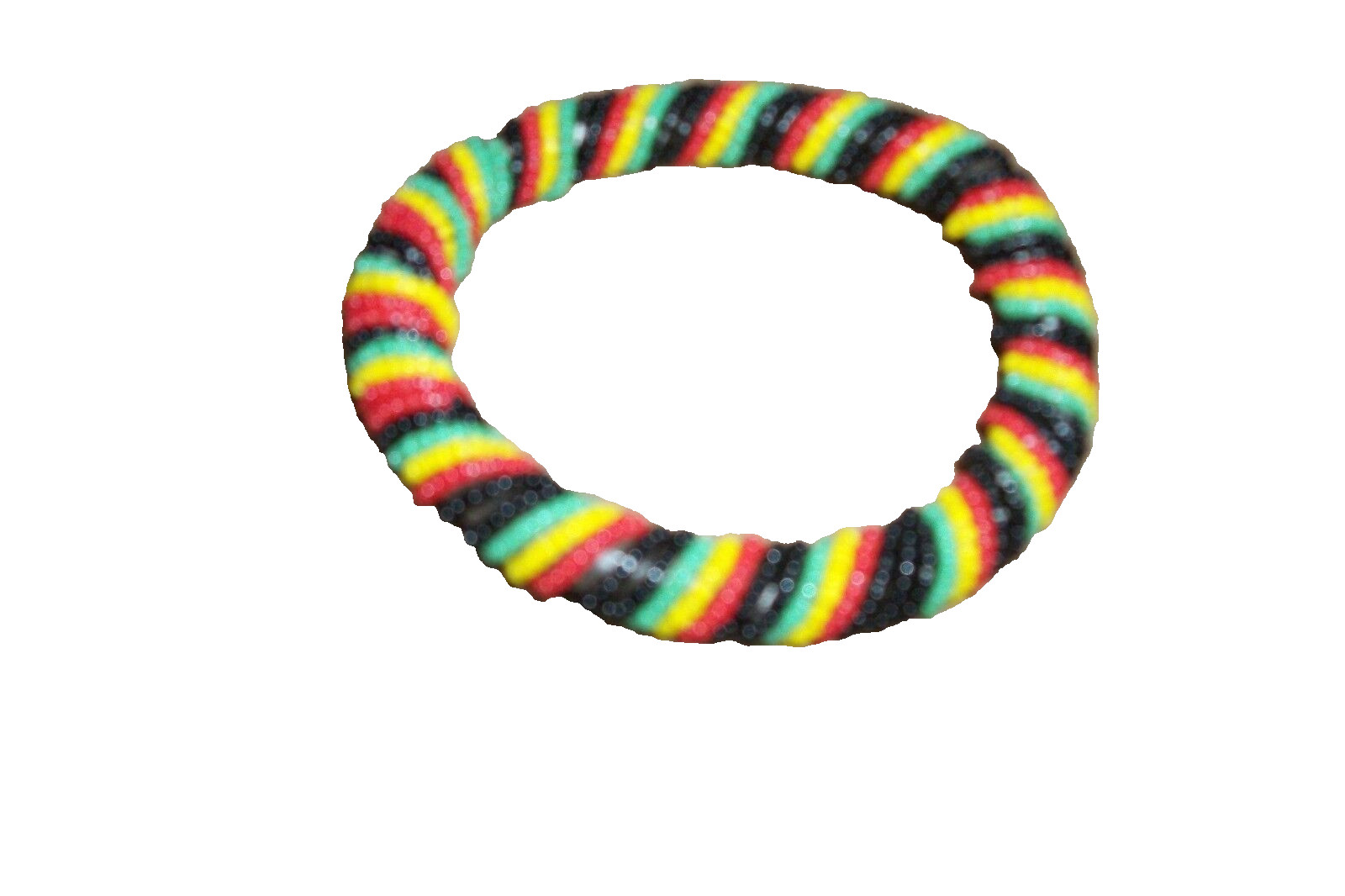 COLORFUL Hand CRAFTD twist bead wrap wrist BAND from Kenya snap 7″ 3 1/2 round