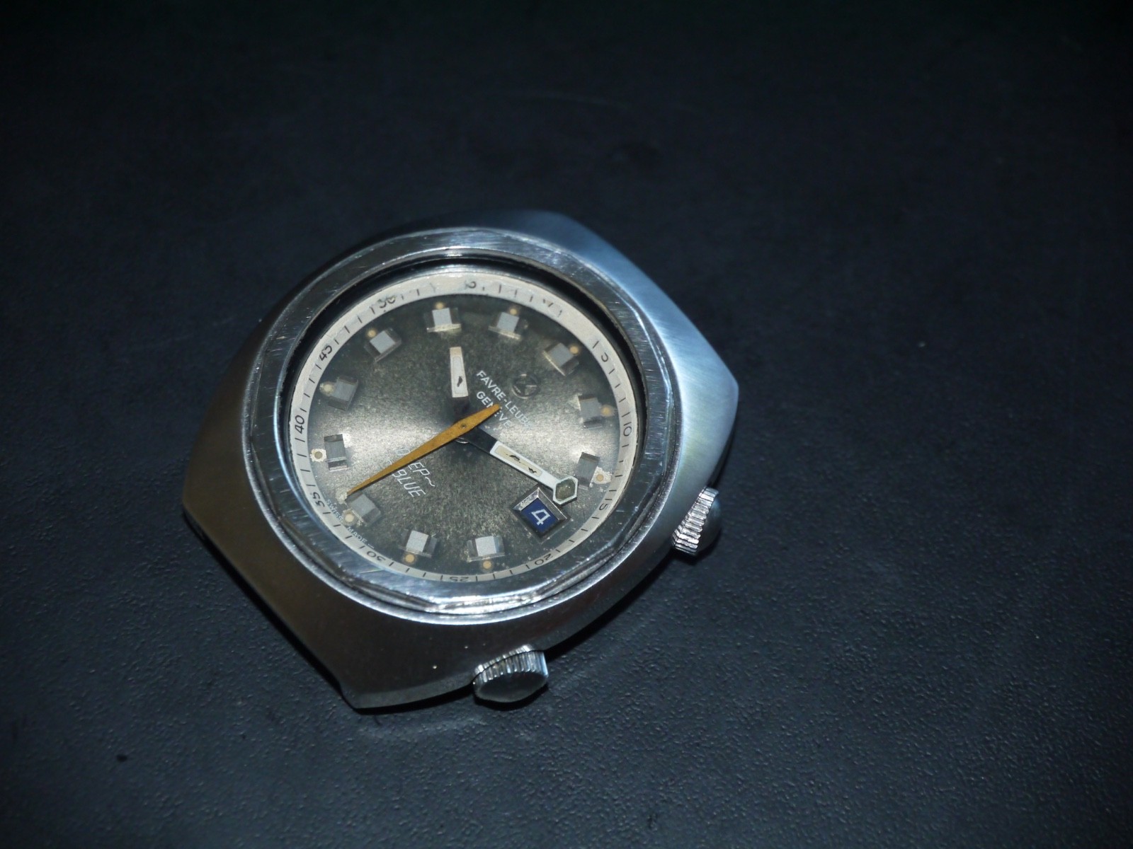 FAVRE LEUBA, DEEP BLUE, 1960’s, 40mm. Stainless, Tropical, Serviced