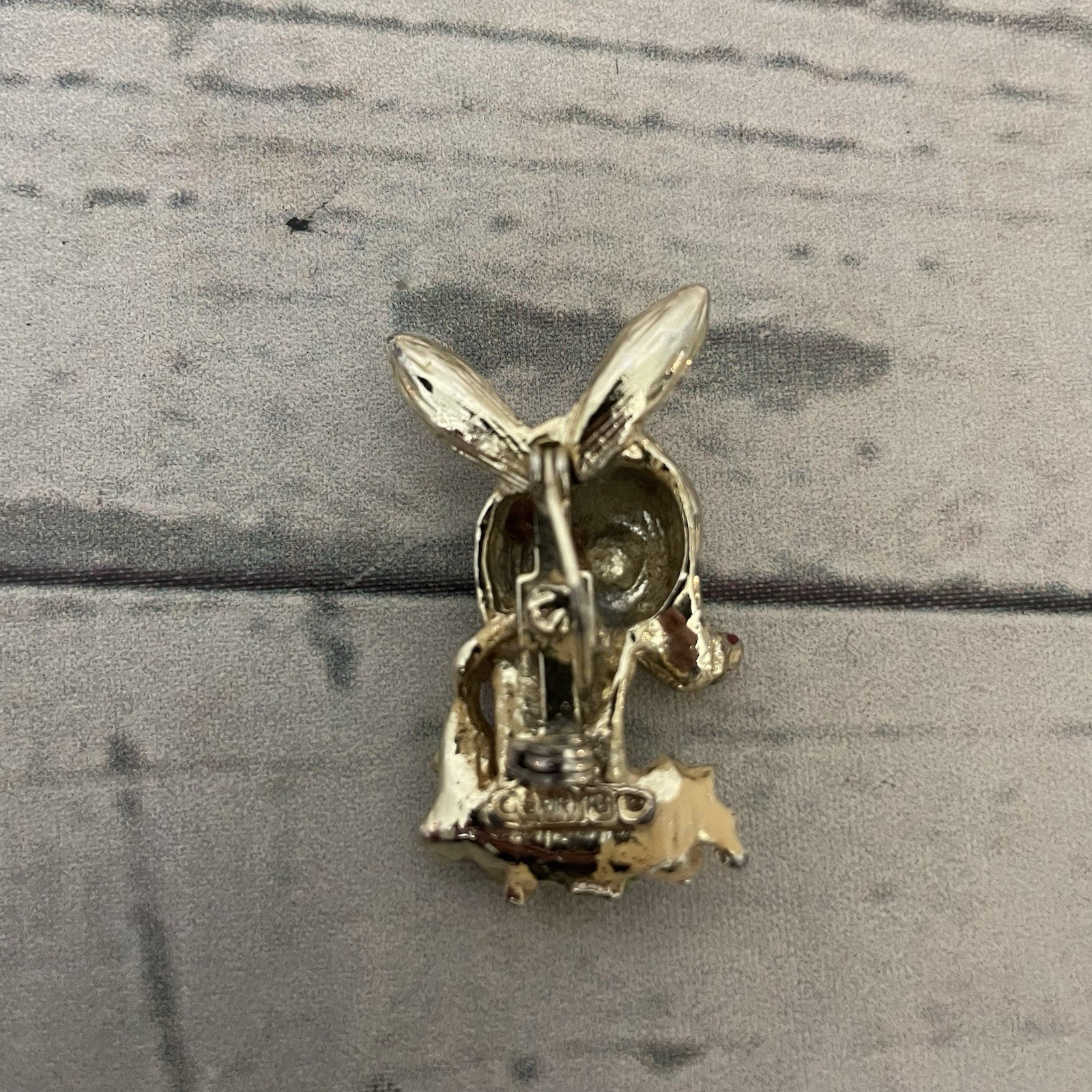 Vintage Gerry’s Christmas Brooch Antlered Reindeer- Gold Toned with Holly Leaves