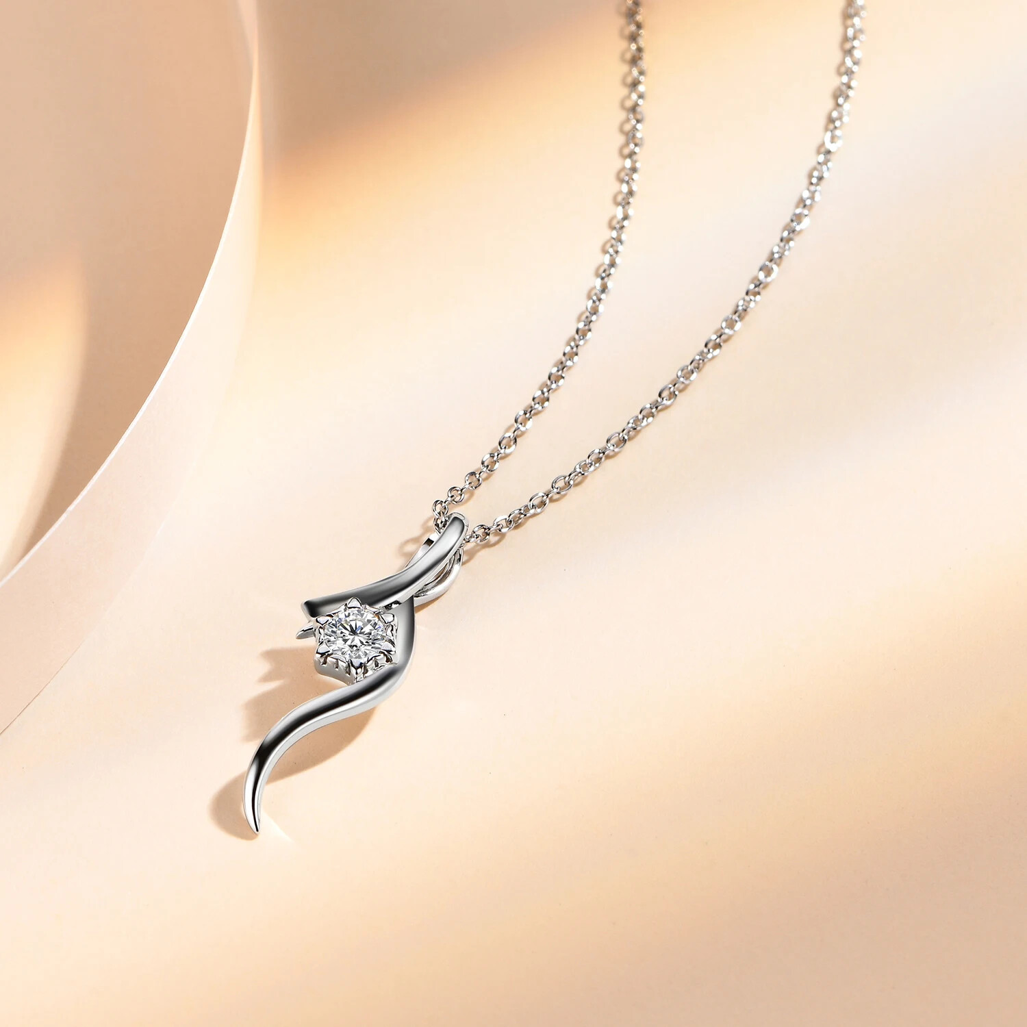 Moissanite Pendant Necklace 925 Sterling Silver Pendant Gift for Her