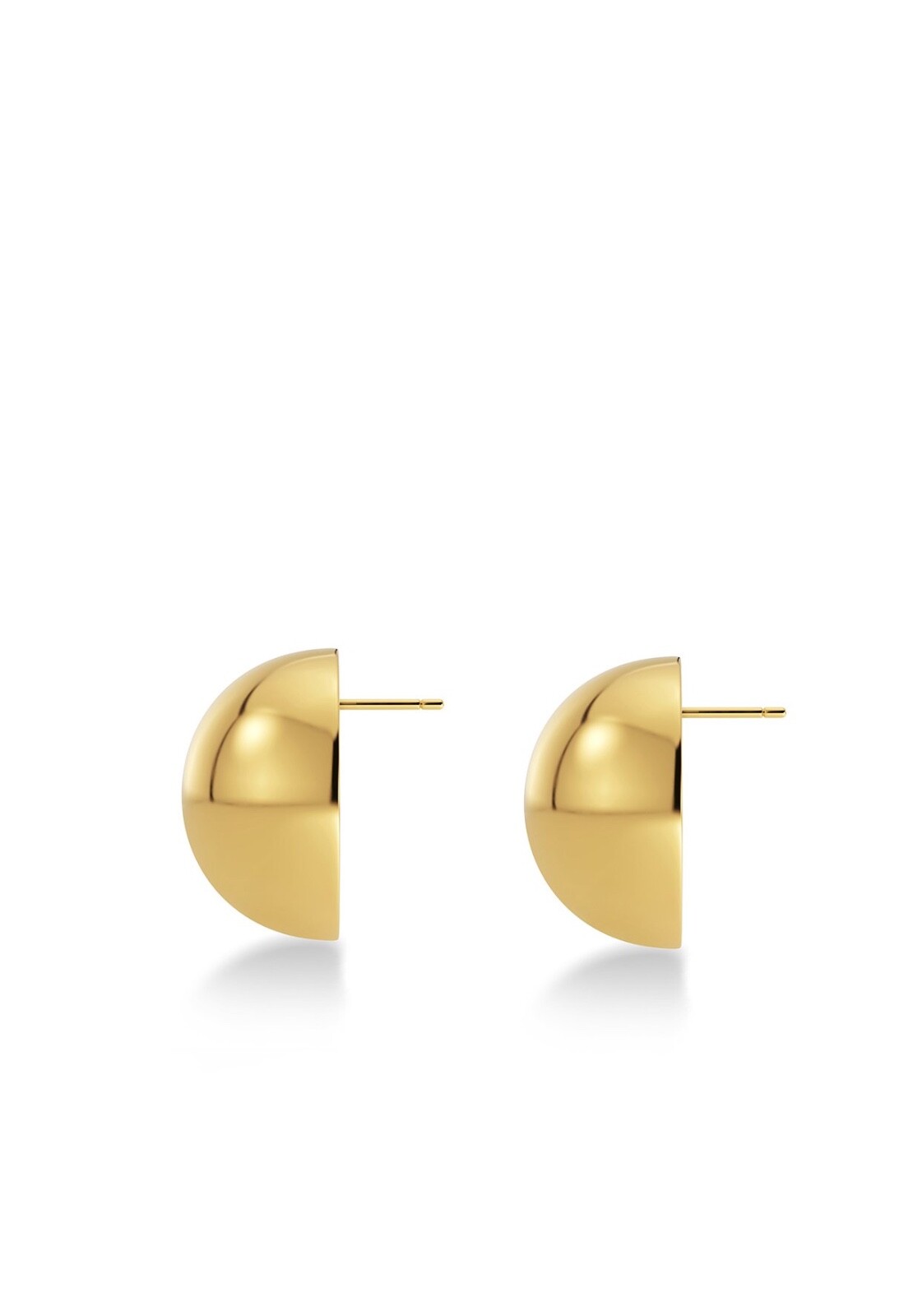 ZARD Button Dome Stud Earrings in 14K Gold