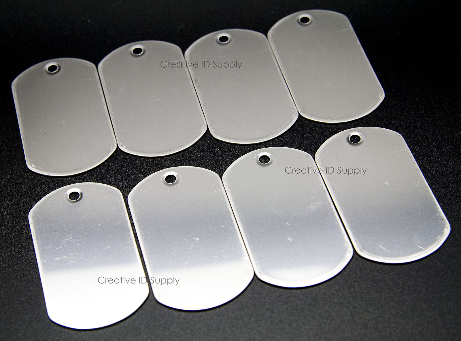 LOT 50pc BLANK STAINLESS STEEL DOG TAG SHINY/MATTE WITH 50pc 30″ S/S NECKLACES
