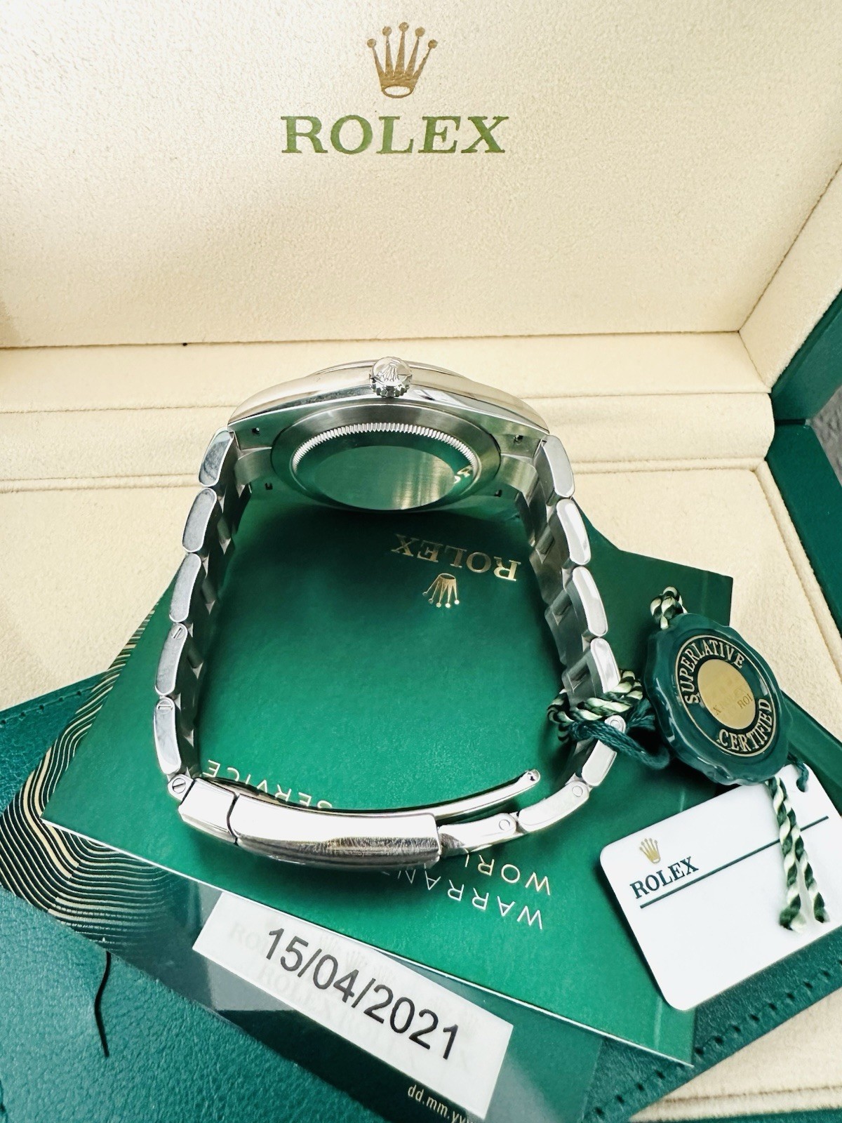 Men’s Rolex Oyster Perpetua1 41mm Ref 124300 Factory Coral Red Dial ~Box & Paper
