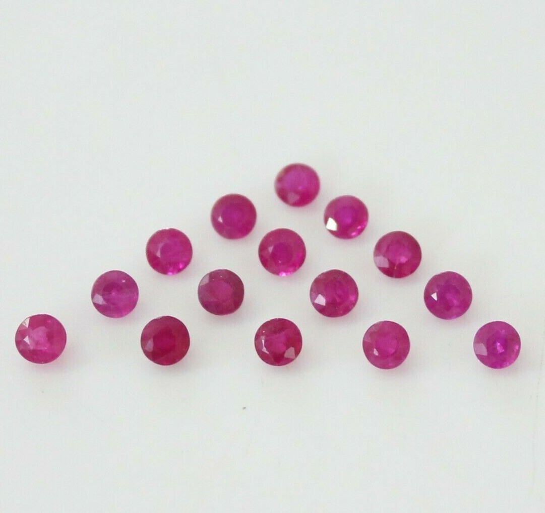 100% Natural Red Ruby Round Faceted Loose gemstones 3mm to 4mm AA Quality