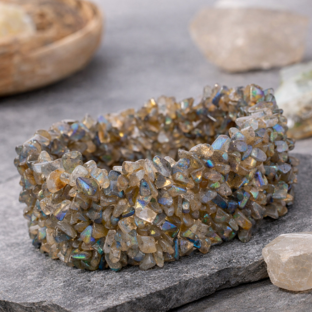 Natural Gemstone Chip Stretch Bracelet Multi Layer Beaded Jewelry Choose Stone