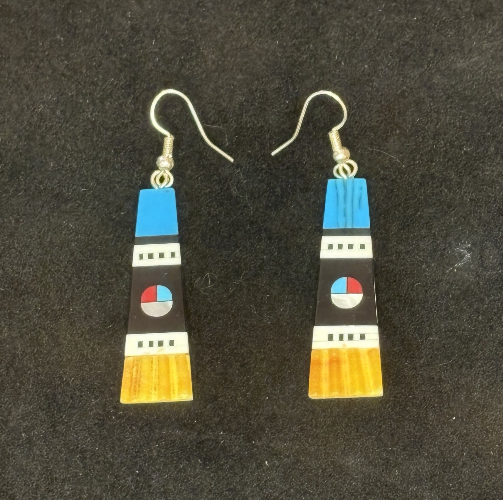 Handcrafted Four-Directions Inlay Earrings – Made in Santa Fe, NM