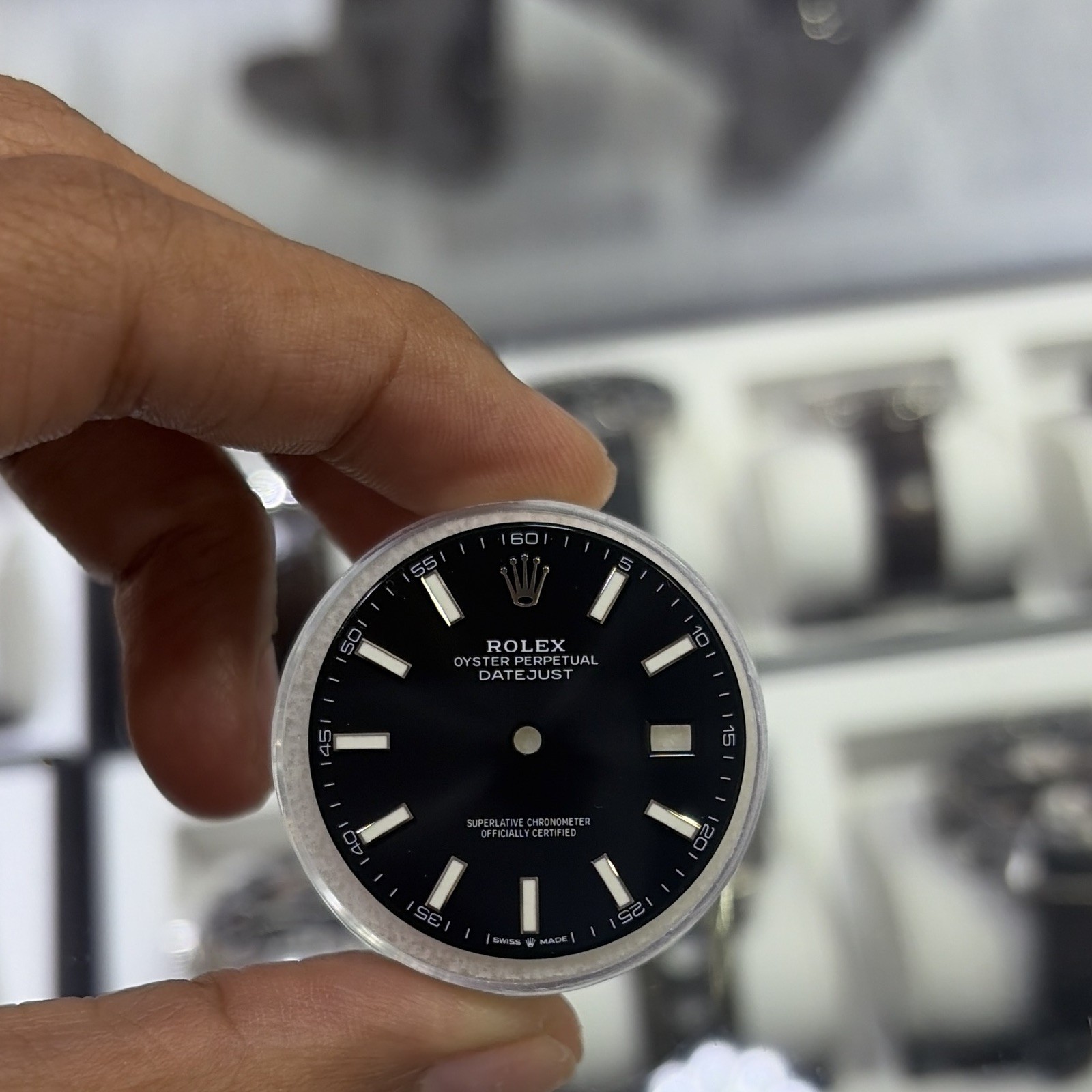 Rolex 41mm Datejust Dial Black Non-Numeric Hour Marks w/ Date Window126334