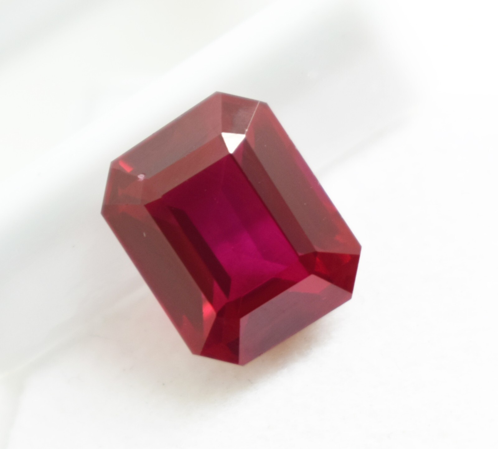Emerald Cut Certified Myanmar’s 10 Ct Red Ruby Natural Beautiful Loose Gemstone