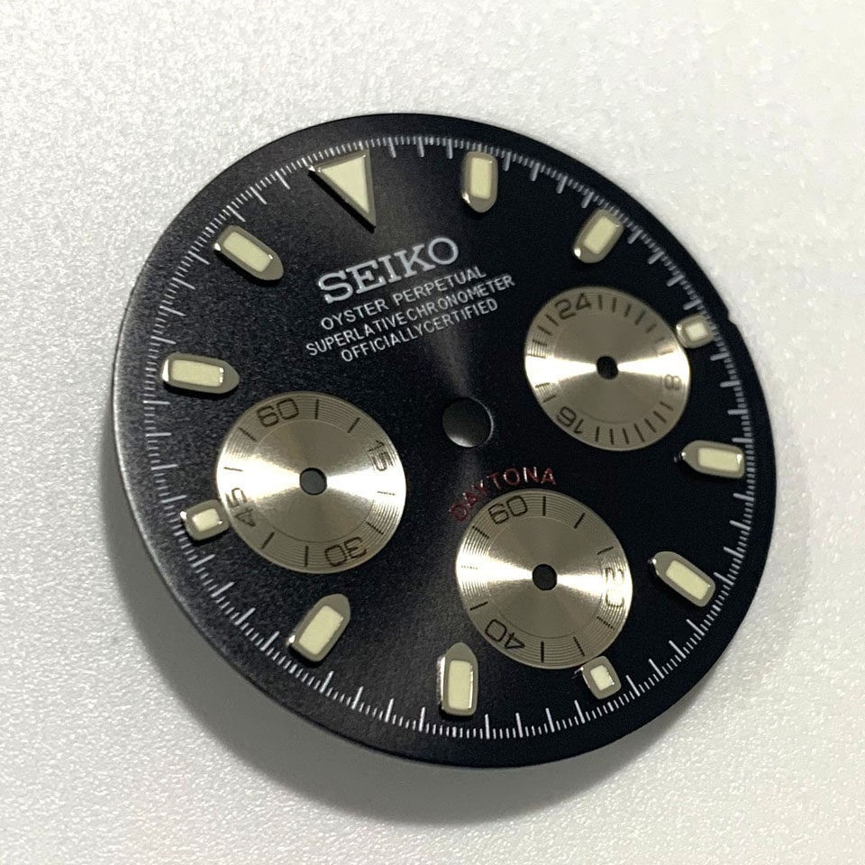 29.5mm Multifunctional Watch Dial Green Luminous for VK63 Movement Accessories