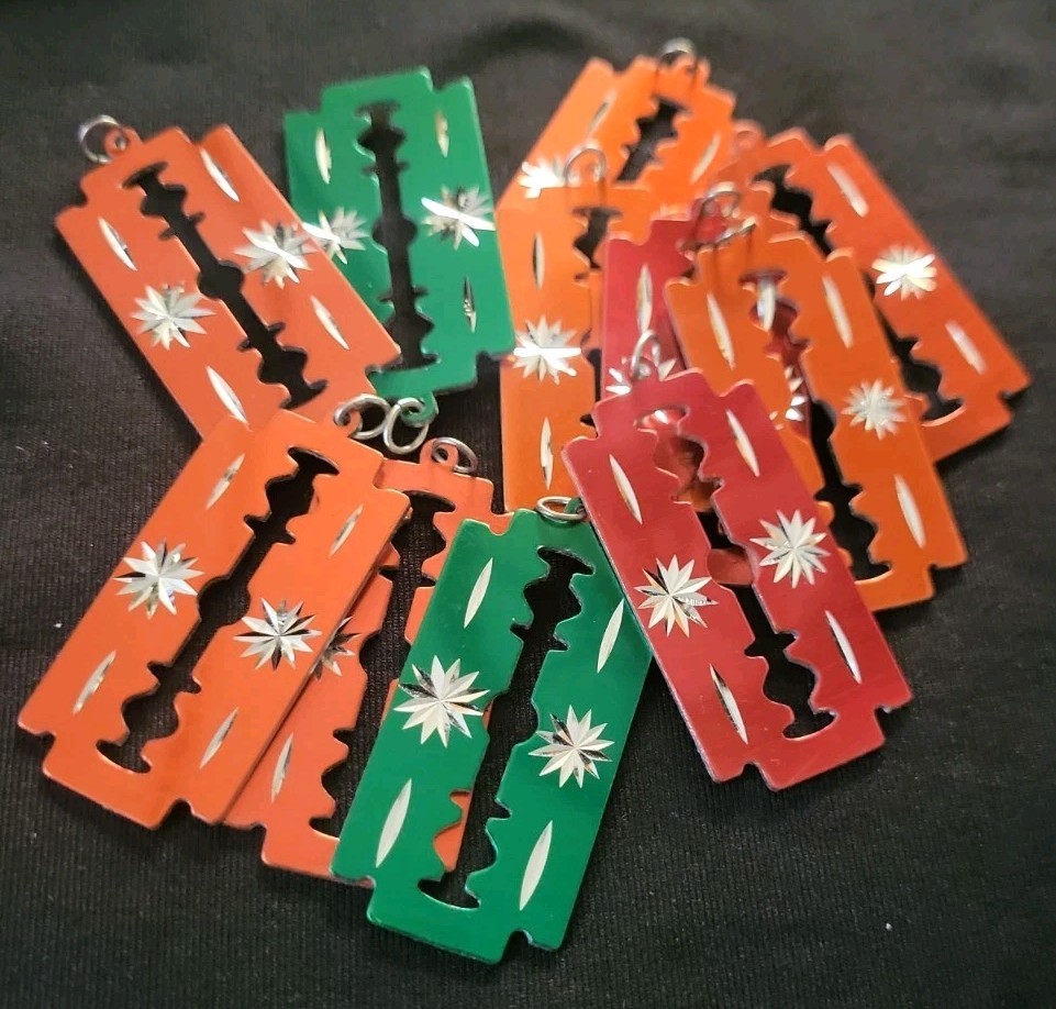 Vintage Razor Blade Pendants or Charms Lot of 11