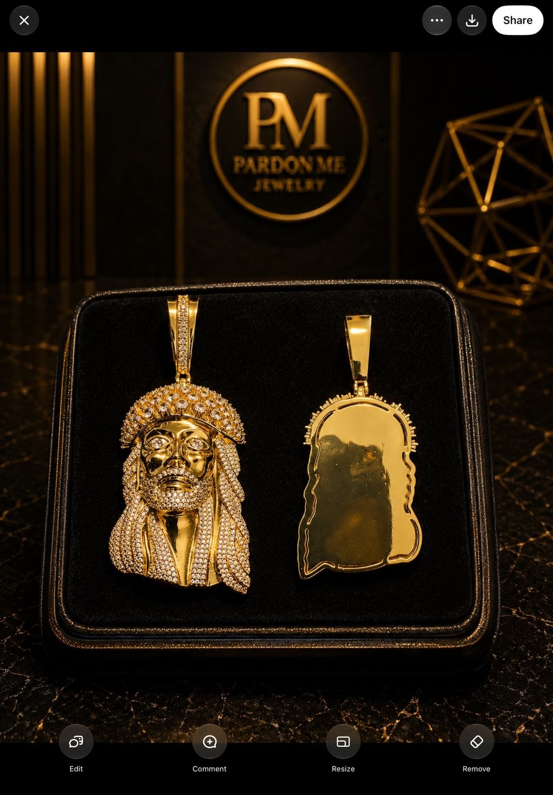 Pardon Me Luxury Premium Jesus Piece Pendant with 18mm Cuban Link Chain and Brac