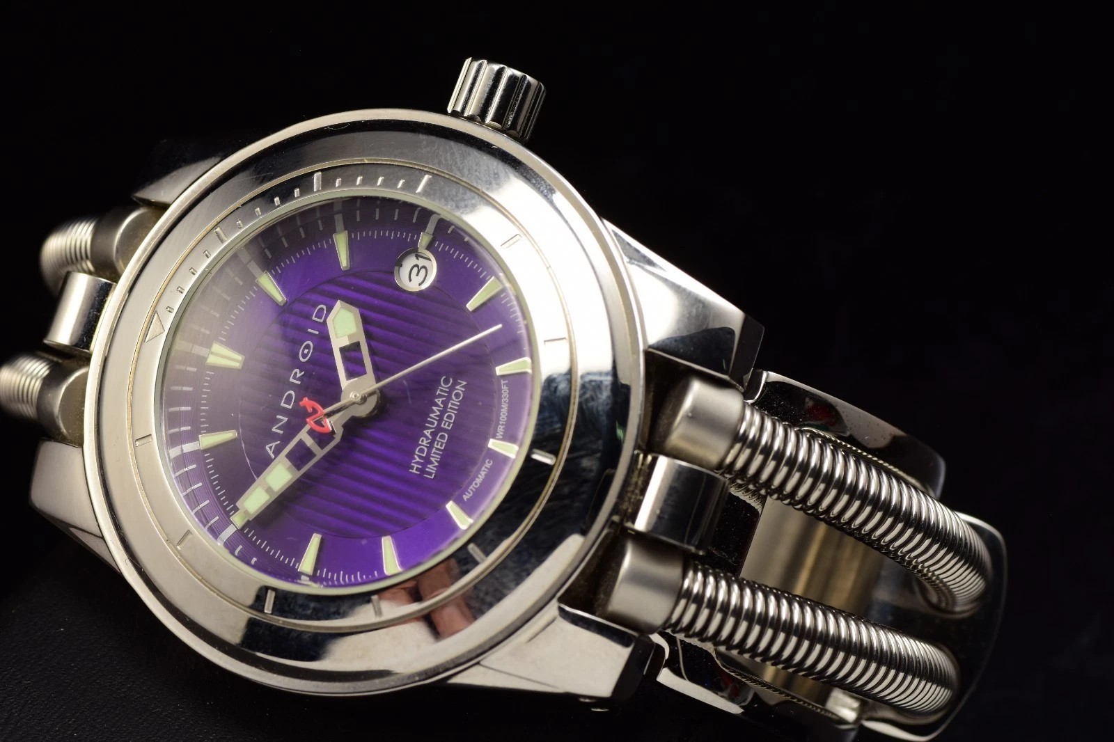 ANDROID Men’s Aragon HYDRAUMATIC Purple Dial LIM ED AUTOMATIC Watch AD680 RARE