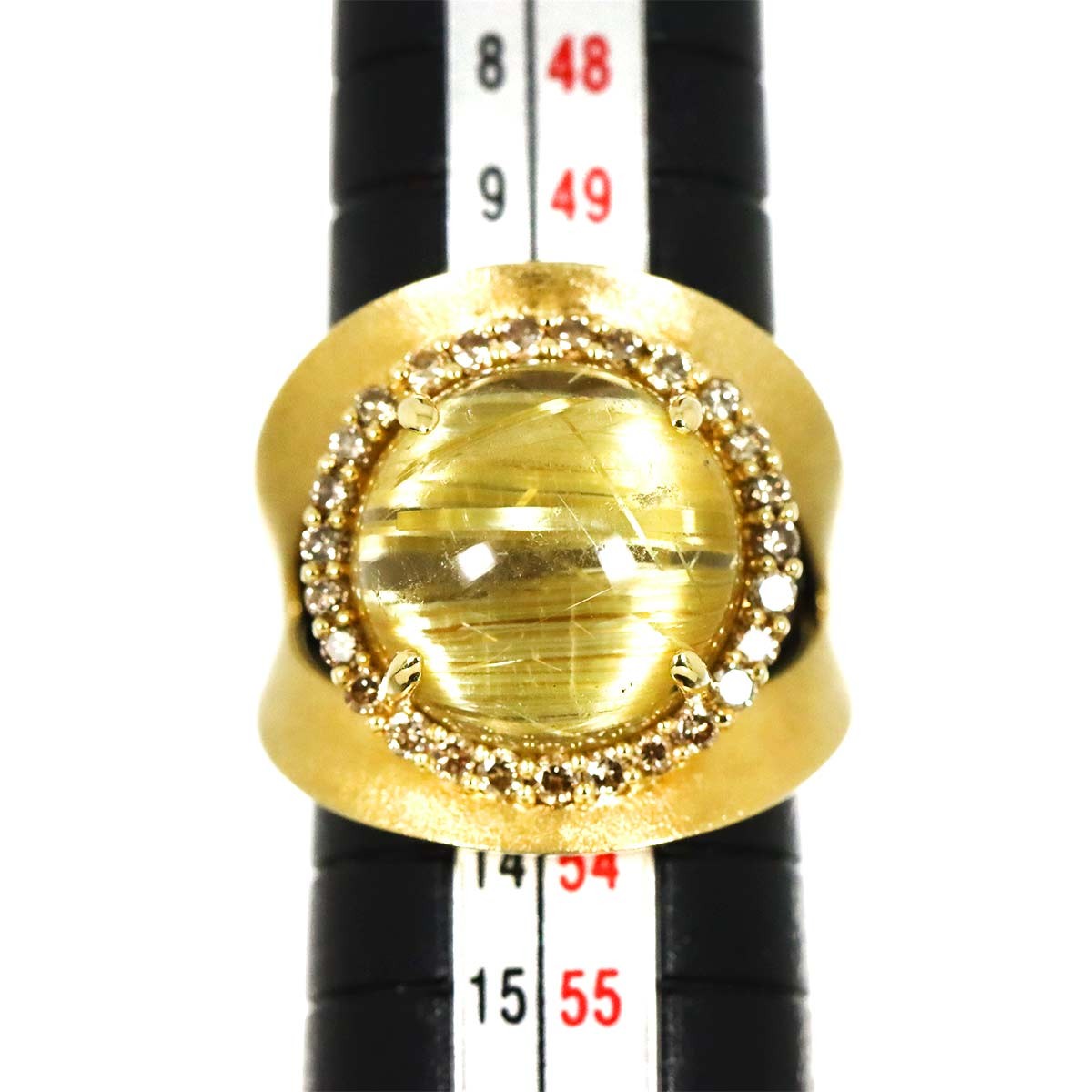 Rutile Quartz 10.00ct Diamond 0.55ct Ring 18K YG Yellow Gold 750 6(US) 90329823