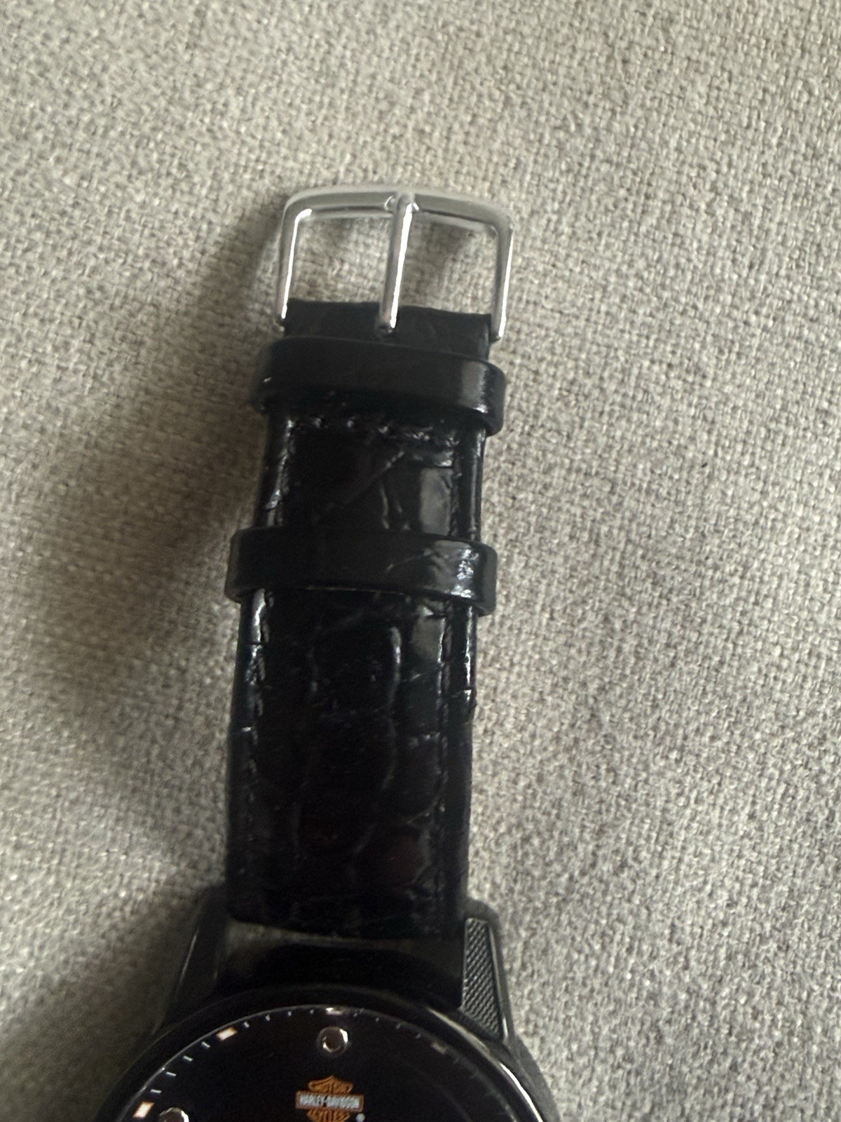 Bulova Harley Davidson Men’s Quartz Black Dial Leather Strap Watch 78B153
