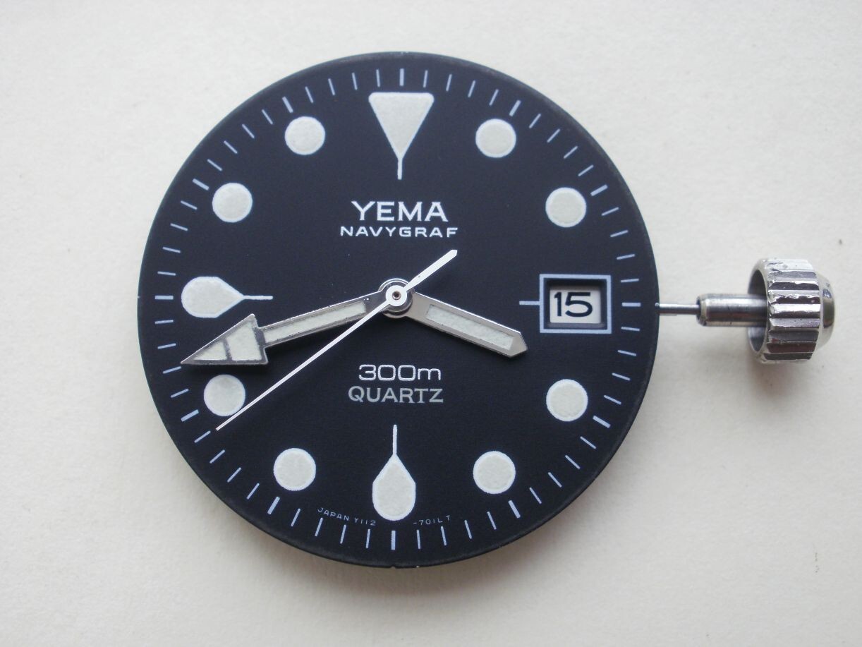 Yema Navygraf 300m. men’s ref.T9 043 6 original diver quartz vintage wrist watch