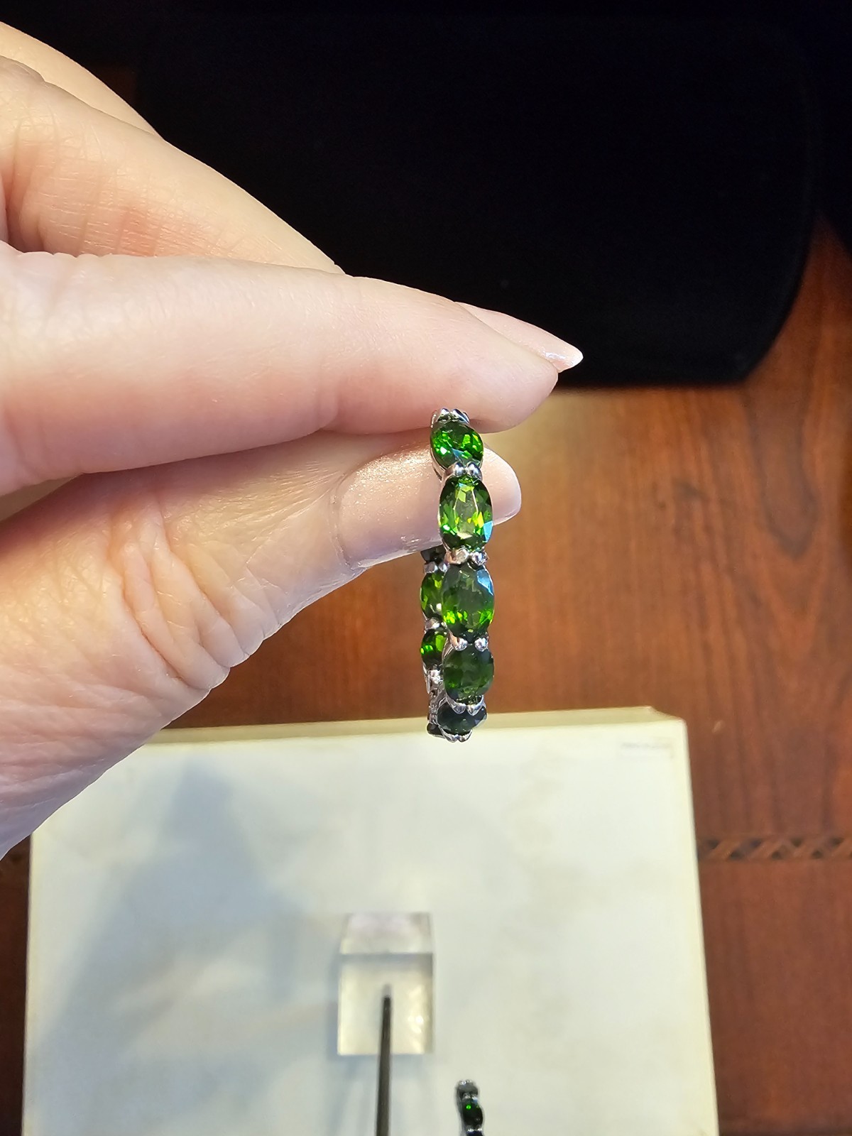 10.5 ctw Chrome Diopside Sterling Silver Inside Out Hoop Earrings