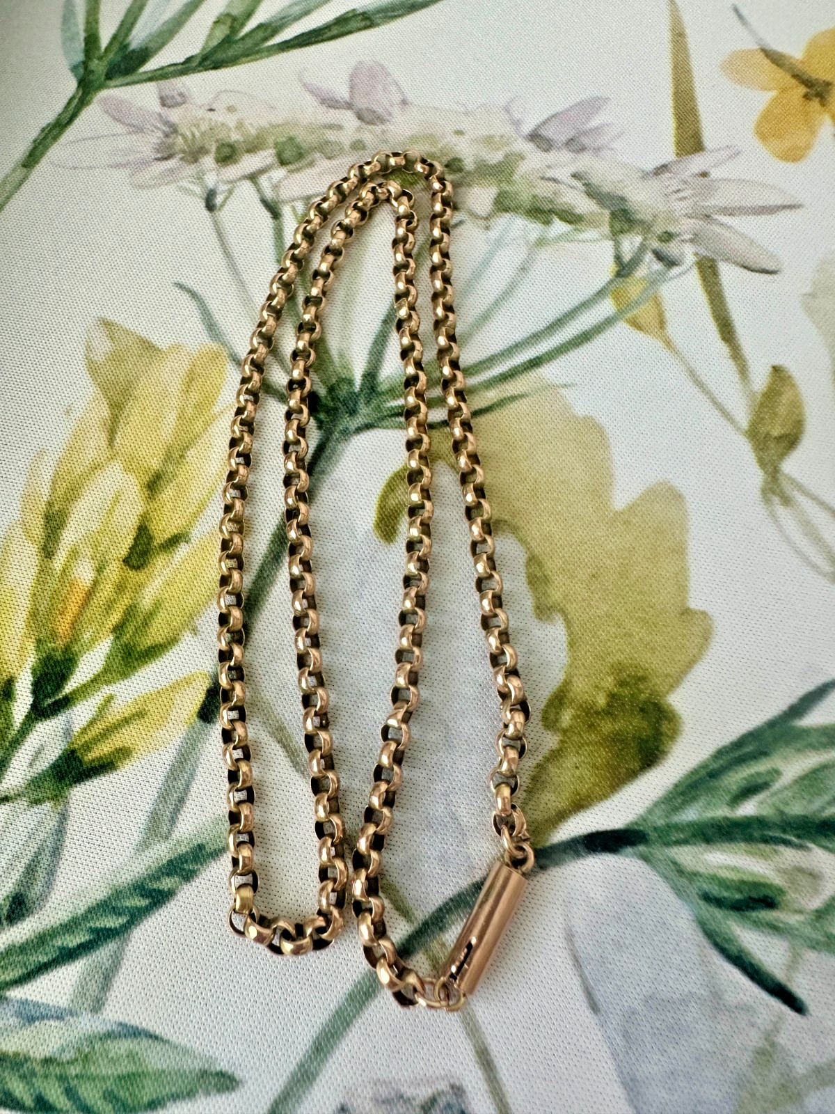 Antique 9ct/9k Rose Gold Rolo Chain.Neckalce 16 in 6.2 g , 3mm link