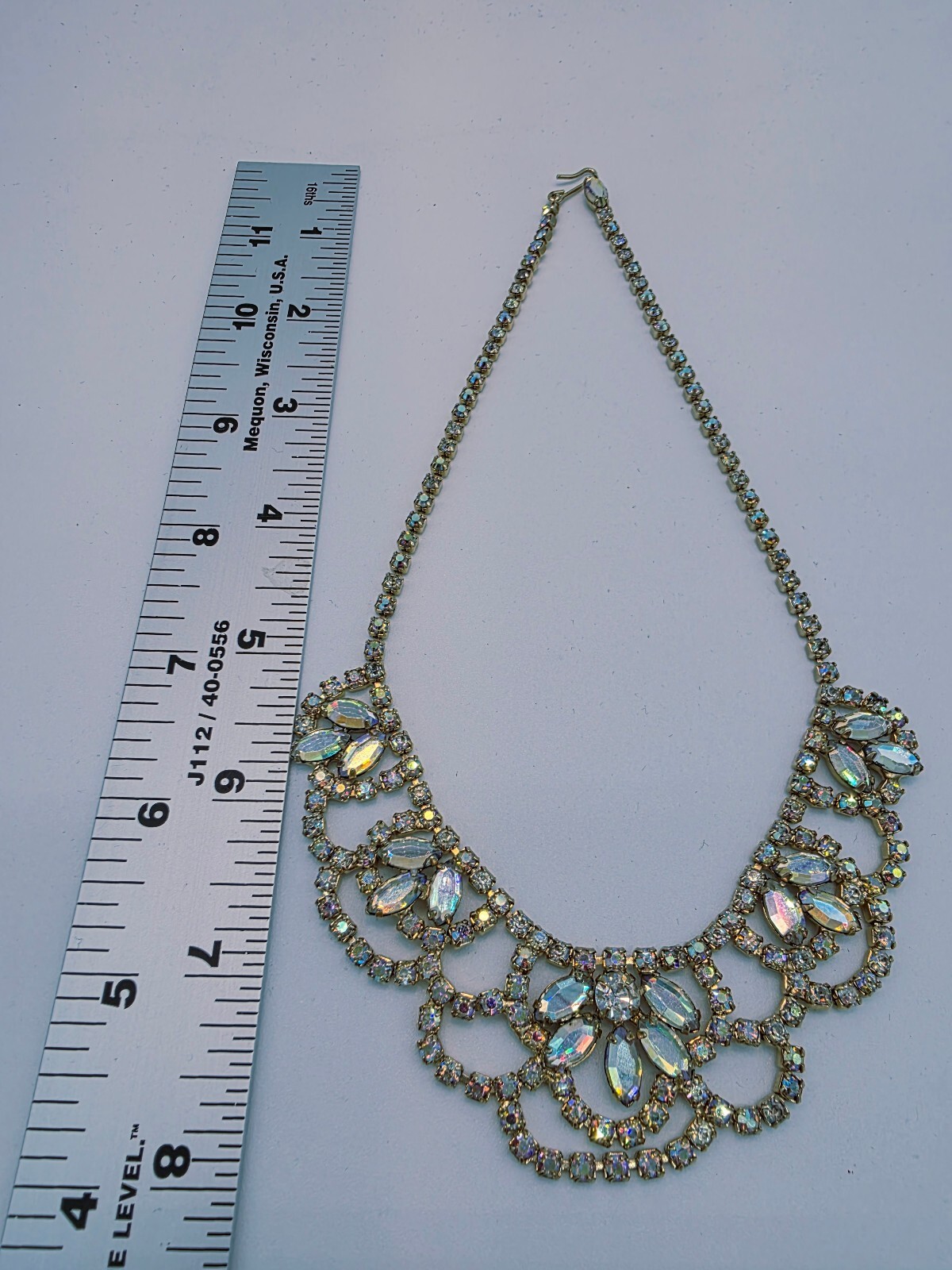 VTG Juliana DeLizza & Elster Aurora Borealis Crystal Necklace 1960 Old Hollywood