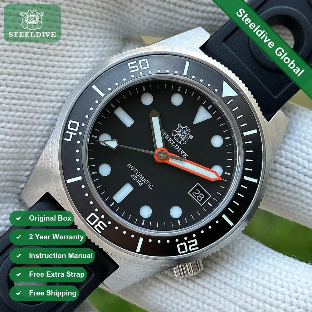 STEELDIVE SD1929 Mens 42mm 300M Automatic Dive Watch NH35 Sapphire Steel