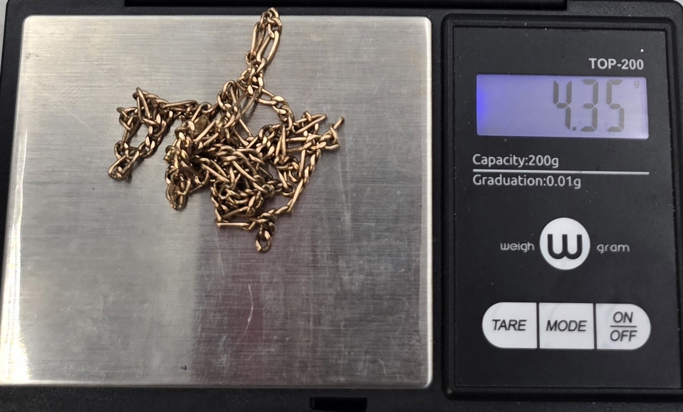 10K Rose Gold Scrap 3mm Figaro 22.5″ Necklace 4.35g