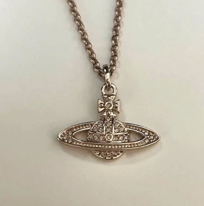 Vivienne Westwood Necklace MINI BAS RELIEF ORB Pink Gold From Japan