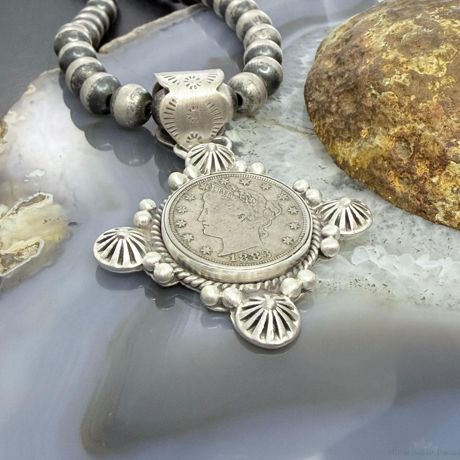 1883 Genuine US Liberty Head Nickle Decorated Unisex Pendant