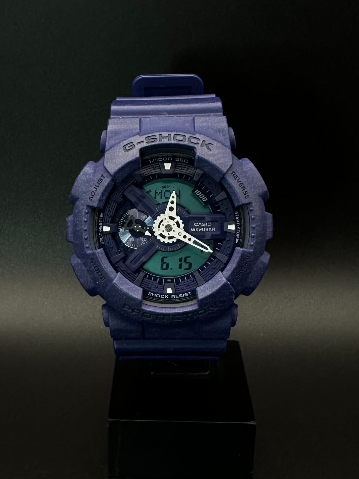 Casio G-Shock Heathered Series 51mm Blue Digital Men’s Watch GA-110HT-2A