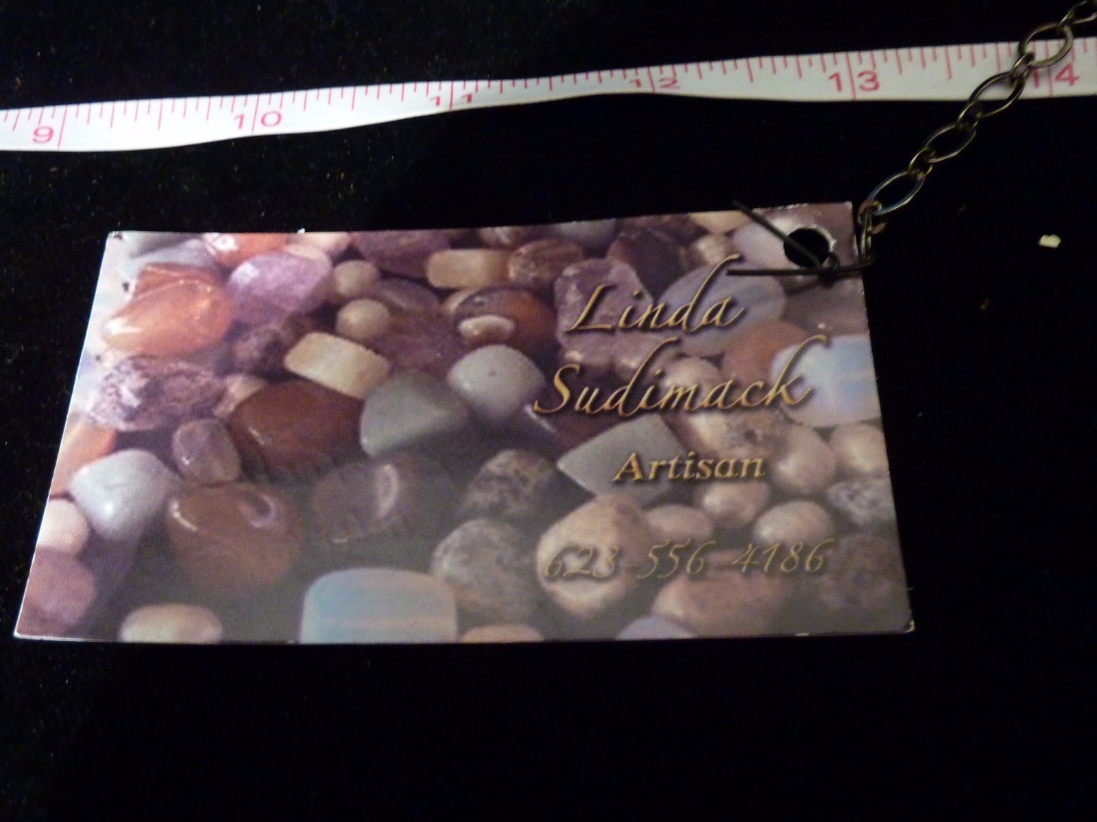 16″ Resin Beads w/ Swarovski Crystal Bead Base Metal Sterling by Linda Sudimack