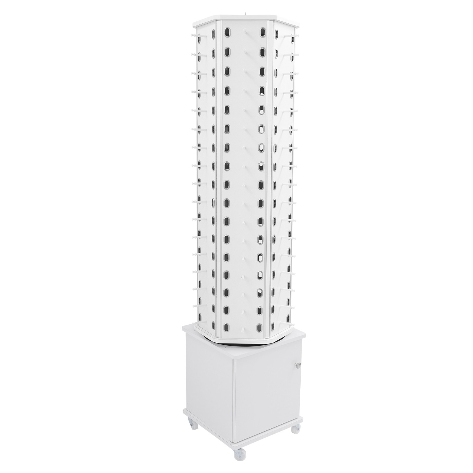 360° Rotating Eyeglass Display Rack 102 Pairs Storage Rack With Wheels For Store