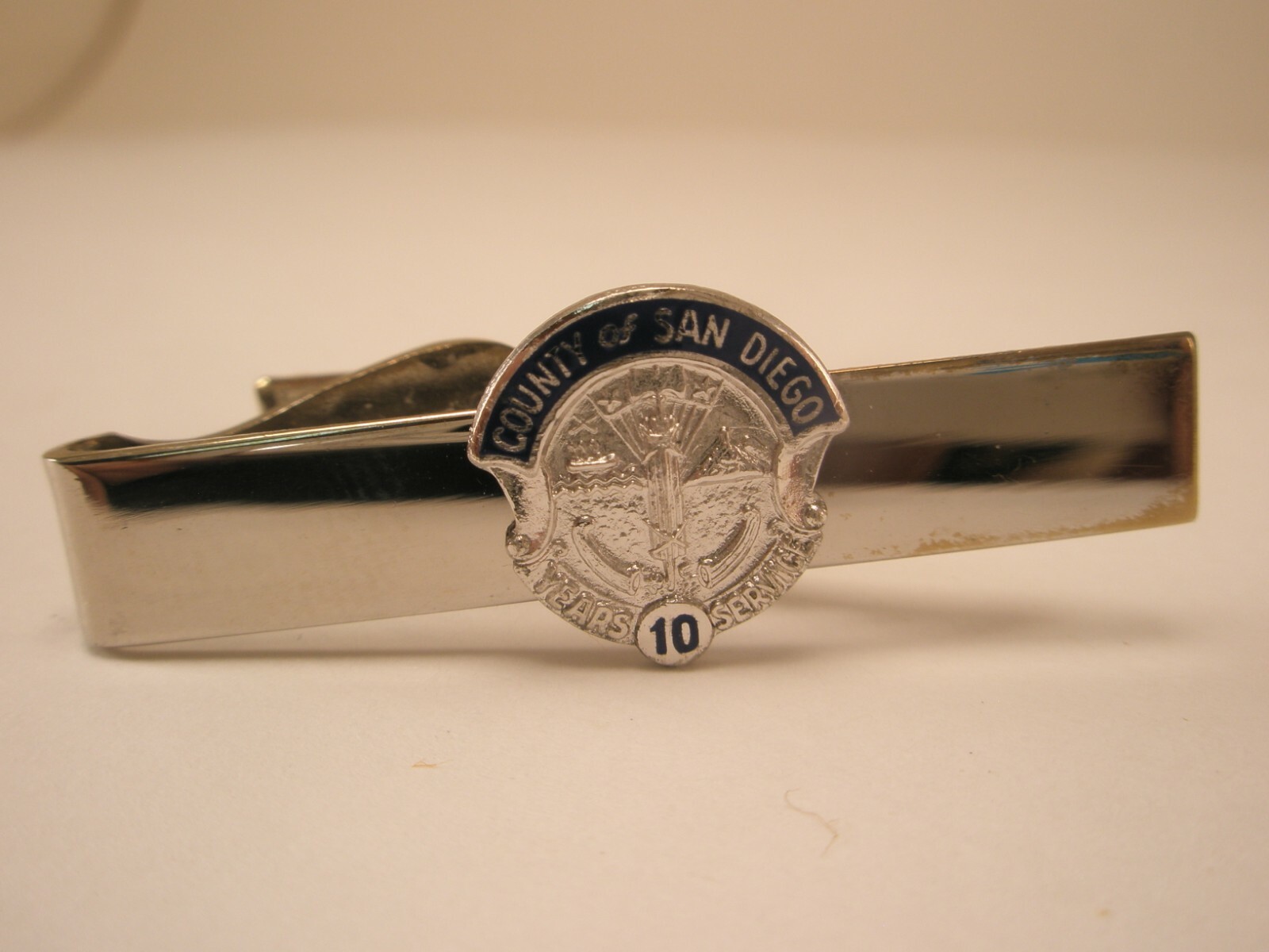County of San Diego 10 Years of Service Vintage Tie Bar Clip california
